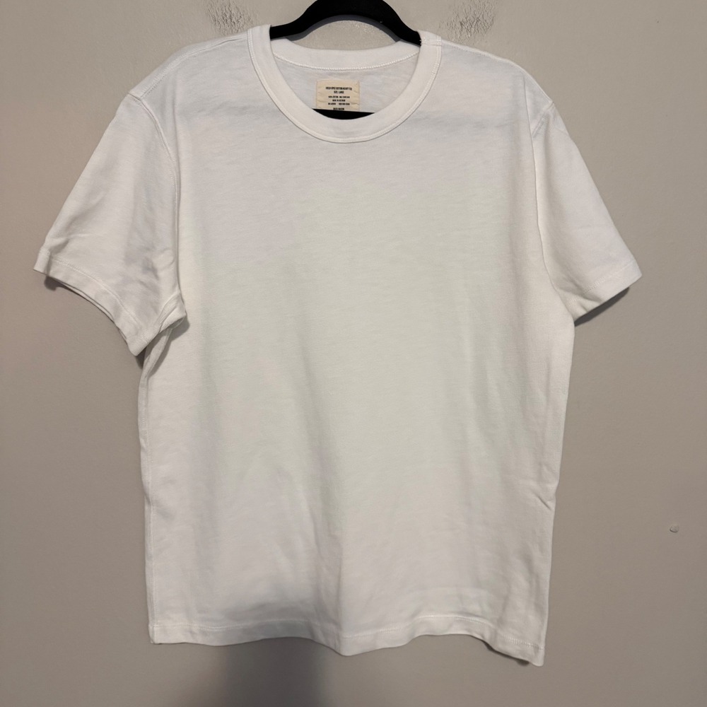 Buck Mason Field Spec Cotton Heavy Tee L White Crew Neck T Shirt casual classic - Picture 2 of 4